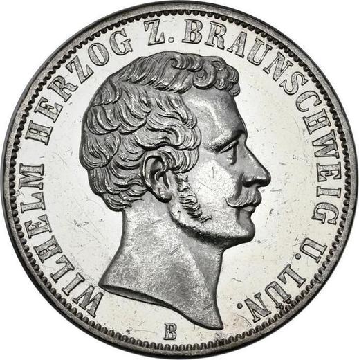 Аверс монеты - Талер 1865 года B - цена серебряной монеты - Брауншвейг-Вольфенбюттель, Вильгельм