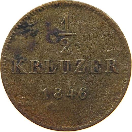 Реверс монеты - 1/2 крейцера 1846 года "Тип 1840-1856" - цена  монеты - Вюртемберг, Вильгельм I