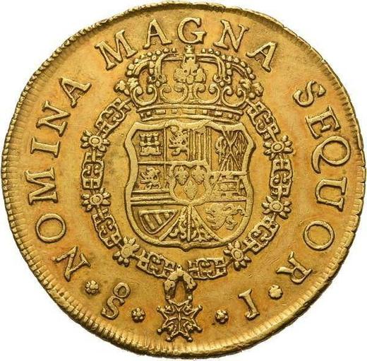Reverso 8 escudos 1752 So J - valor de la moneda de oro - Chile, Fernando VI