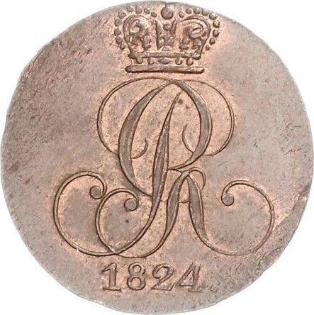 Аверс монеты - 1 пфенниг 1824 года C - цена  монеты - Ганновер, Георг IV