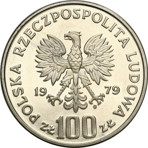 Аверс монеты - Пробные 100 злотых 1979 года MW "Генрик Венявский" Никель - цена  монеты - Польша, Народная Республика