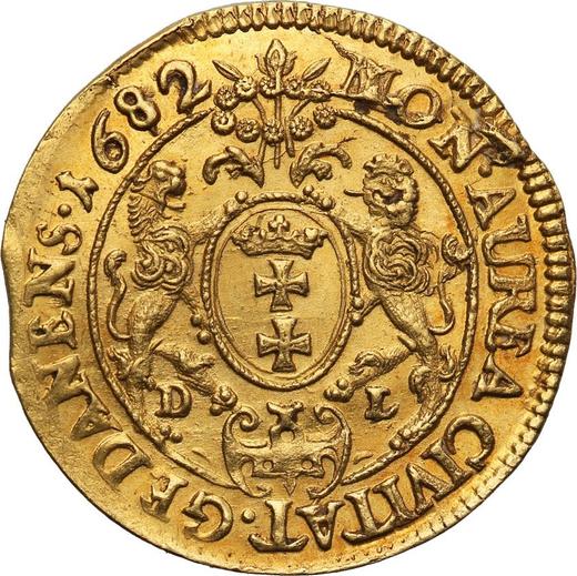 Reverso Ducado 1682 DL "Gdańsk" - valor de la moneda de oro - Polonia, Juan III Sobieski