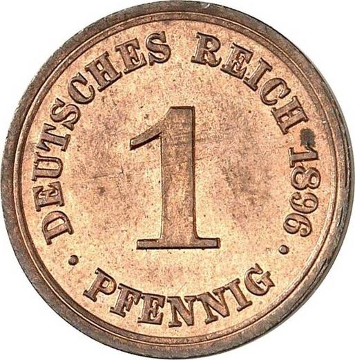 Аверс монеты - 1 пфенниг 1896 года F "Тип 1890-1916" - цена  монеты - Германия, Германская Империя