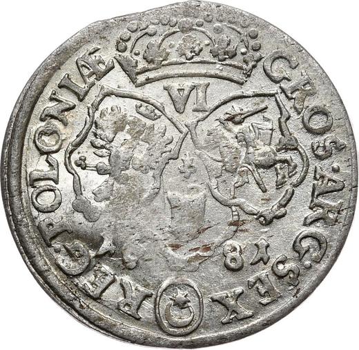 Реверс монеты - Шестак (6 грошей) 1681 года TLB "Тип 1677-1687" - цена серебряной монеты - Польша, Ян III Собеский