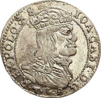 Obverse 6 Groszy (Szostak) 1666 TLB "Lithuania" - Silver Coin Value - Poland, John II Casimir