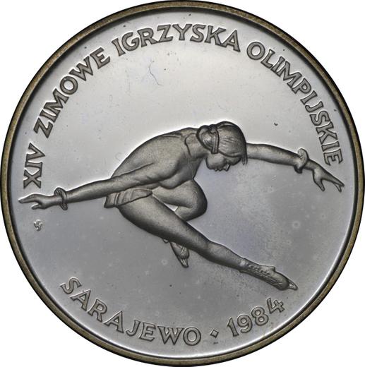 Reverso 200 eslotis 1984 MW SW "Juegos de la XIV Olimpiada de Sarajevo 1984" Plata - valor de la moneda de plata - Polonia, República Popular
