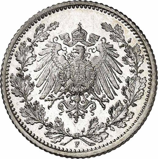 Reverso Medio marco 1905 F "Tipo 1905-1919" - valor de la moneda de plata - Alemania, Imperio alemán