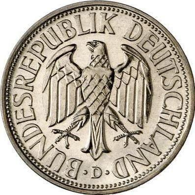 Реверс монеты - 1 марка 1966 года D - цена  монеты - Германия, ФРГ