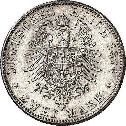 Reverso 2 marcos 1876 F "Würtenberg" - valor de la moneda de plata - Alemania, Imperio alemán