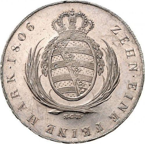 Reverso Tálero 1806 S.G.H. - valor de la moneda de plata - Sajonia, Federico Augusto I