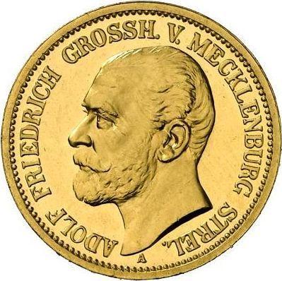 Awers monety - 20 marek 1905 A "Meklemburgii-Strelitz" - cena złotej monety - Niemcy, Cesarstwo Niemieckie
