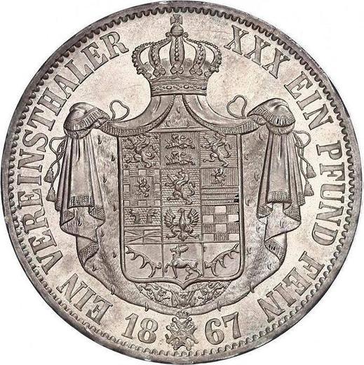Reverso Tálero 1867 B - valor de la moneda de plata - Brunswick-Wolfenbüttel, Guillermo