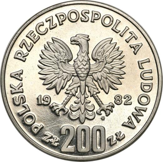 Аверс монеты - Пробные 200 злотых 1982 года MW SW "Болеслав III Кривоустый" Никель - цена  монеты - Польша, Народная Республика
