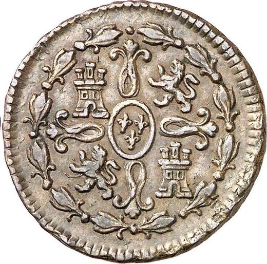 Rewers monety - 2 maravedis 1787 - cena  monety - Hiszpania, Karol III