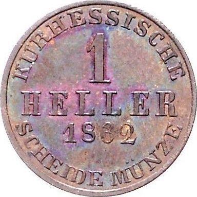 Rewers monety - 1 halerz 1862 - cena  monety - Hesja-Kassel, Fryderyk Wilhelm I