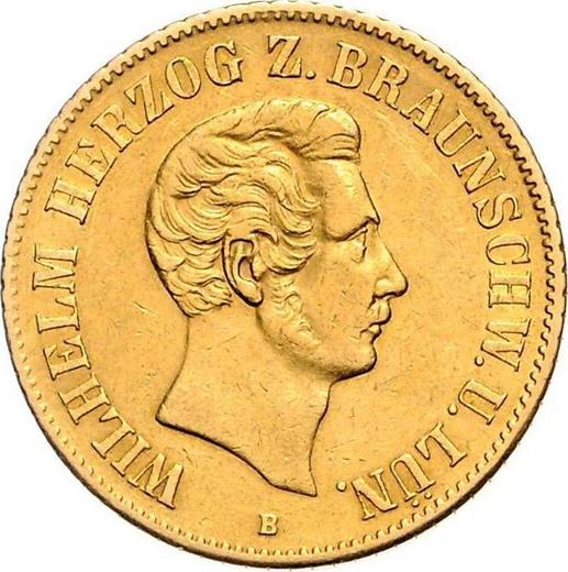 Аверс монеты - 10 талеров 1856 года B - цена золотой монеты - Брауншвейг-Вольфенбюттель, Вильгельм