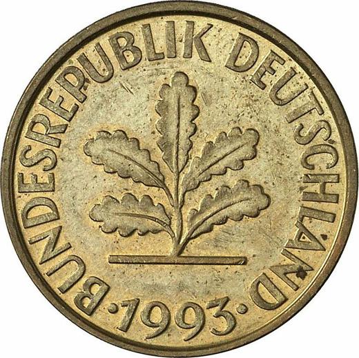 Реверс монеты - 10 пфеннигов 1993 года F - цена  монеты - Германия, ФРГ