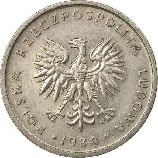 Anverso 10 eslotis 1984 MW - valor de la moneda  - Polonia, República Popular
