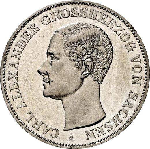 Awers monety - Talar 1866 A - cena srebrnej monety - Saksonia-Weimar-Eisenach, Karol Aleksander