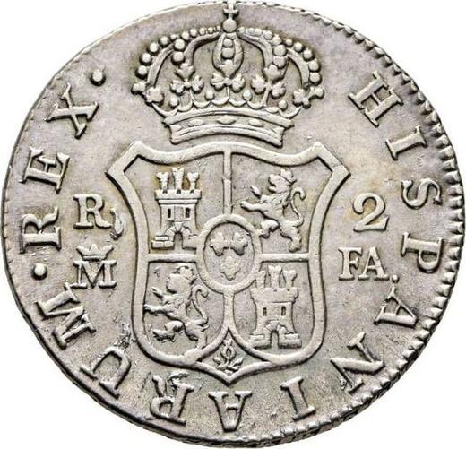 Rewers monety - 2 reales 1802 M FA - cena srebrnej monety - Hiszpania, Karol IV