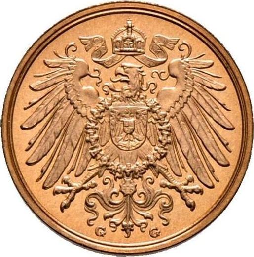 Reverse 2 Pfennig 1914 G "Type 1904-1916" - Germany, German Empire