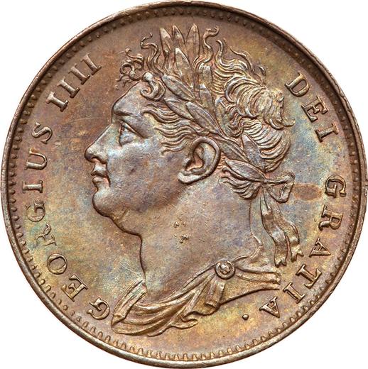 Аверс монеты - Фартинг 1821 года - цена  монеты - Великобритания, Георг IV