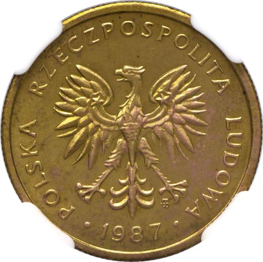 Awers monety - PRÓBA 2 złote 1987 MW Mosiądz - cena  monety - Polska, PRL