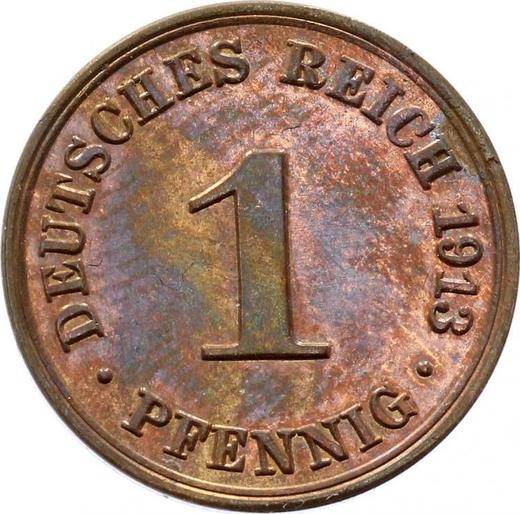 Anverso 1 Pfennig 1913 A "Tipo 1890-1916" - valor de la moneda  - Alemania, Imperio alemán