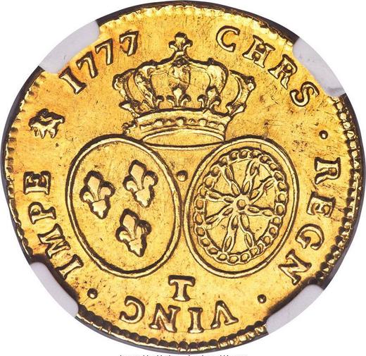Реверс монеты - Двойной луидор 1777 года T Нант - цена золотой монеты - Франция, Людовик XVI