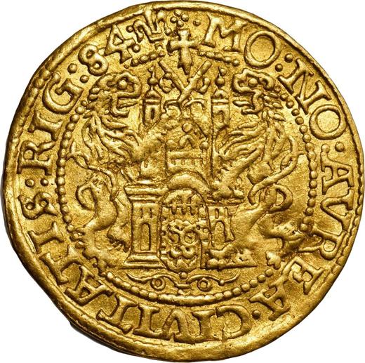 Реверс монеты - Дукат 1584 года "Рига" - цена золотой монеты - Польша, Стефан Баторий