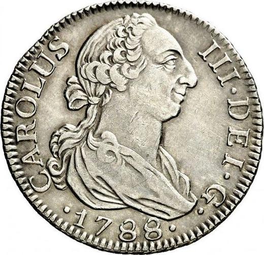 Аверс монеты - 2 реала 1788 года M M - цена серебряной монеты - Испания, Карл III