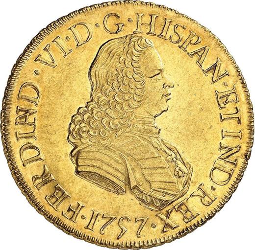 Anverso 8 escudos 1757 Mo MM - valor de la moneda de oro - México, Fernando VI