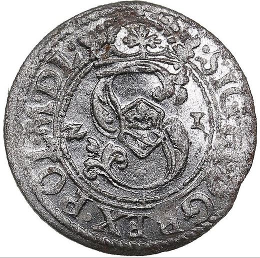Аверс монеты - Шеляг 1621 года "Рига" - цена серебряной монеты - Польша, Сигизмунд III Ваза