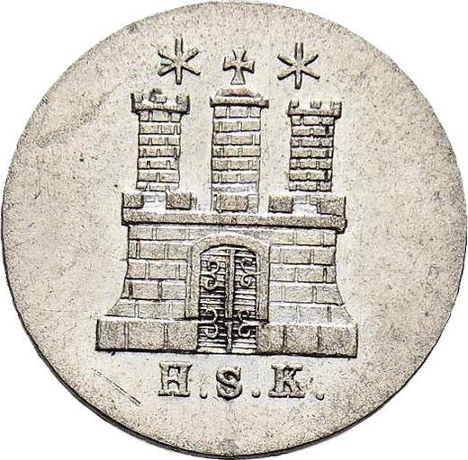 Аверс монеты - Сехслинг (6 пфеннигов) 1841 года H.S.K. - цена  монеты - Гамбург, Вольный город