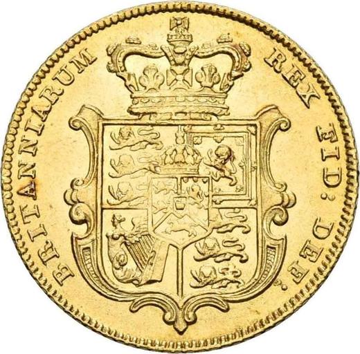 Revers 1/2 Pfund (Halb-Sovereign) 1828 - Goldmünze Wert - Großbritannien, Georg IV