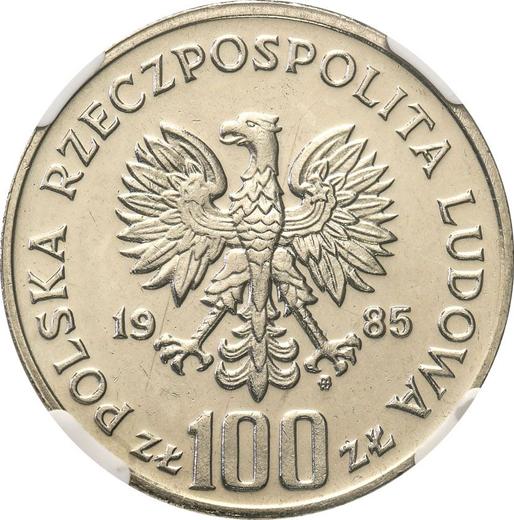 Аверс монеты - 100 злотых 1985 года MW TT "Центр здоровья матери" Медно-никель - цена  монеты - Польша, Народная Республика