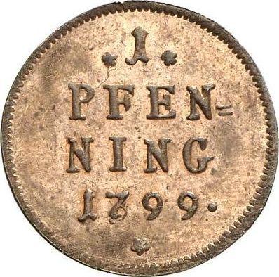 Реверс монеты - 1 пфенниг 1799 года - цена  монеты - Бавария, Максимилиан I