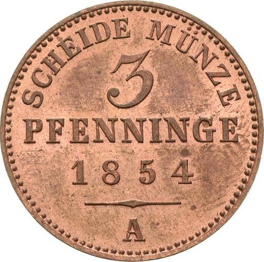 Реверс монеты - 3 пфеннига 1854 года A - цена  монеты - Пруссия, Фридрих Вильгельм IV