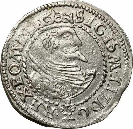 Аверс монеты - 1 грош 1597 года "Тип 1579-1599" - цена серебряной монеты - Польша, Сигизмунд III Ваза