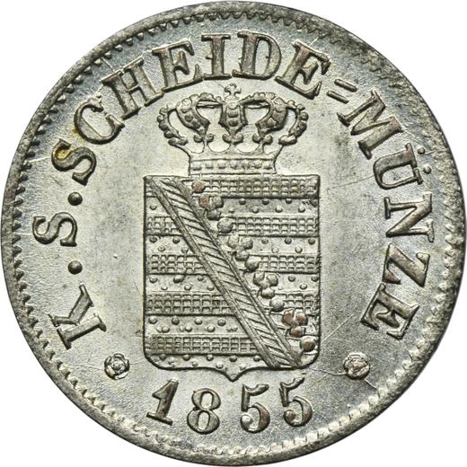 Obverse 1/2 Neu Groschen 1855 F - Silver Coin Value - Saxony, John