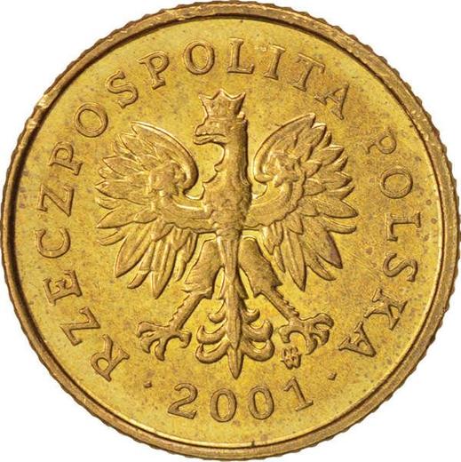 Anverso 1 grosz 2001 MW - valor de la moneda  - Polonia, República moderna
