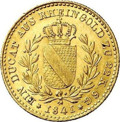 Реверс монеты - Дукат 1841 года - цена золотой монеты - Баден, Леопольд
