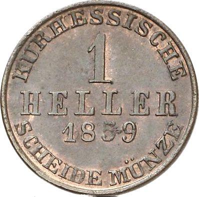 Реверс монеты - Геллер 1859 года - цена  монеты - Гессен-Кассель, Фридрих Вильгельм I