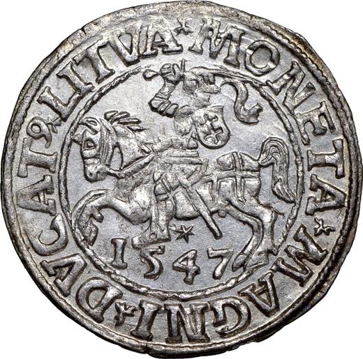 Реверс монеты - Полугрош (1/2 гроша) 1547 года "Литва" - цена серебряной монеты - Польша, Сигизмунд II Август