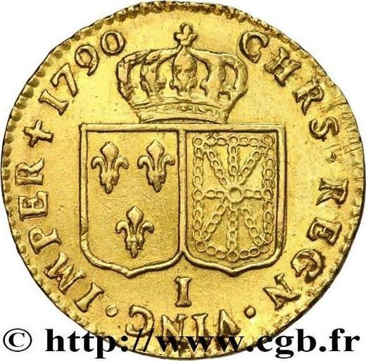 Реверс монеты - Луидор 1790 года I Лимож - цена золотой монеты - Франция, Людовик XVI