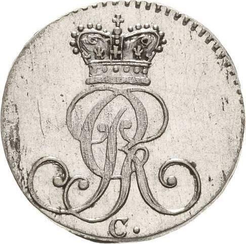 Аверс монеты - 4 пфеннига 1814 года C - цена серебряной монеты - Ганновер, Георг III