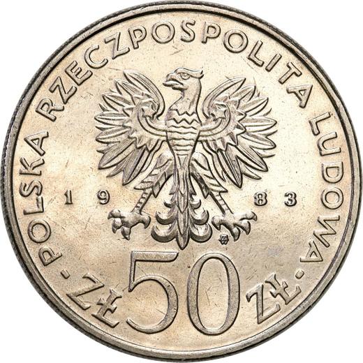 Obverse Pattern 50 Zlotych 1983 MW SW "John III Sobieski" Nickel -  Coin Value - Poland, Peoples Republic