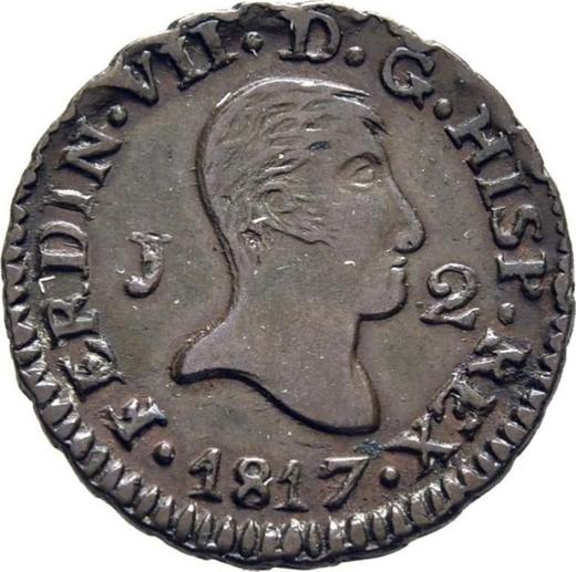 Anverso 2 maravedíes 1817 J "Tipo 1813-1817" - valor de la moneda  - España, Fernando VII
