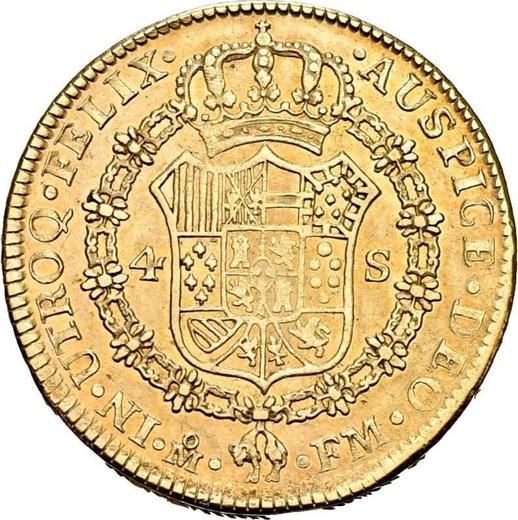 Реверс монеты - 4 эскудо 1799 года Mo FM - цена золотой монеты - Мексика, Карл IV