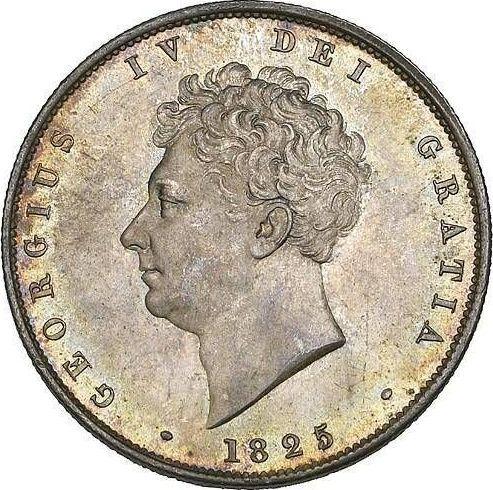 Аверс монеты - 1/2 кроны (Полукрона) 1825 года - цена серебряной монеты - Великобритания, Георг IV